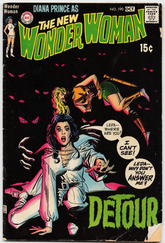 Wonder Woman #190 (DC Comics, 1970), raw, ungraded comic book — front cover