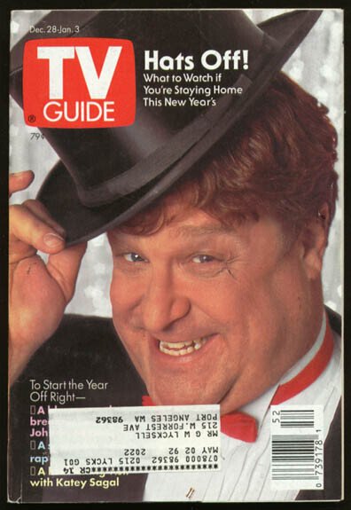Mag: TV Guide 12/28/1991-John Goodman/katey Segal/olli North G, raw, ungraded comic book — front cover