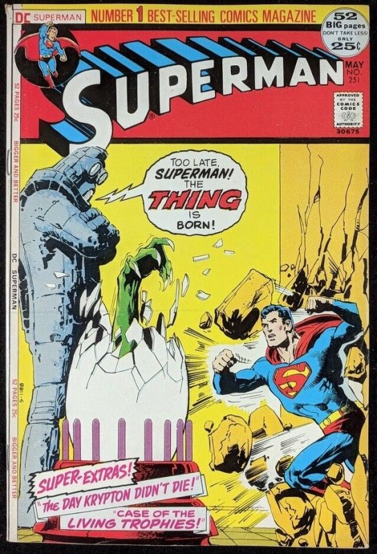 Superman #251 (DC Comics, 1939), raw comic book in FN/VF 7.0 condition — front cover