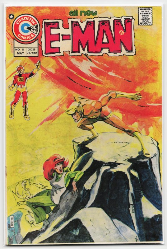 E-Man #8 (1975), raw, ungraded comic book — front cover