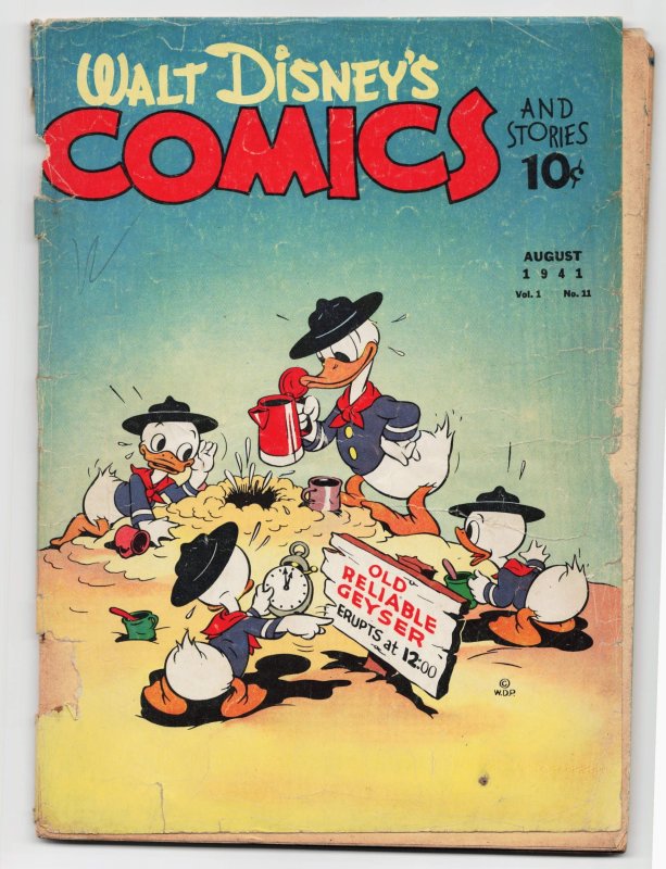 Walt Disney's Comics and Stories #11 (Dell, 1941), raw, ungraded comic book — front cover
