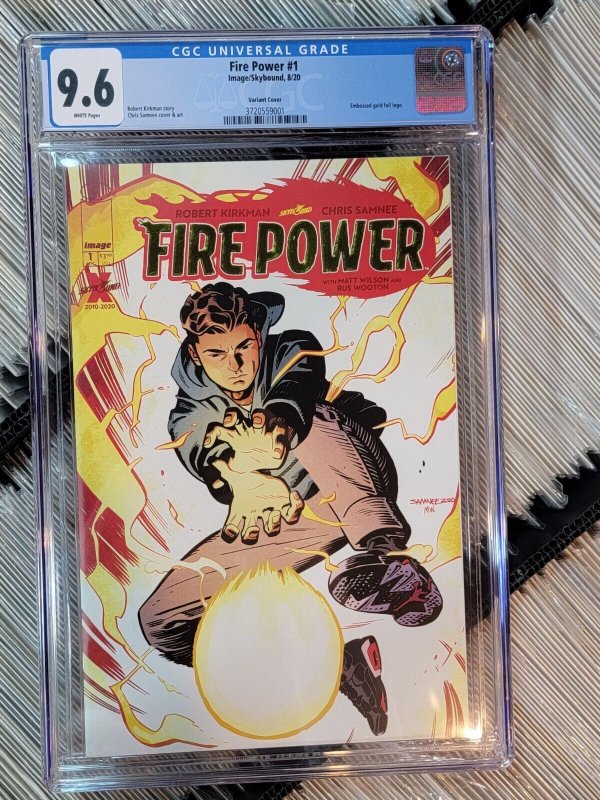Fire Power #1 (2020), CGC 9.6 graded comic book, Universal Blue label — front cover in its holder