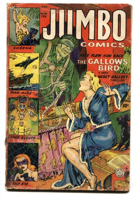 Jumbo #166 (Fiction House, 1953), raw, ungraded comic book — front cover