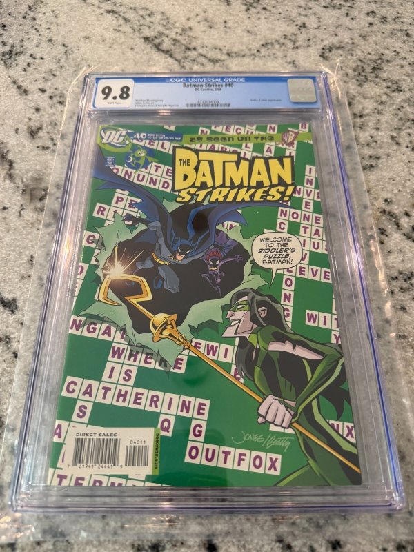 The Batman Strikes #40 (DC Comics), CGC 9.8 graded comic book, Universal Blue label — front cover in its holder