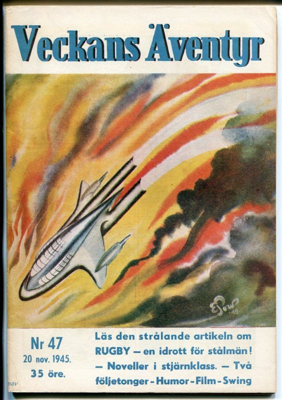 Veckans Aventyr Vol. 6 #47 (1945), raw comic book in VF condition — front cover