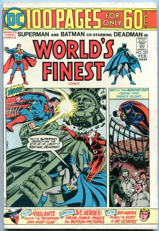 World's Finest #227 (DC Comics, 1973), raw comic book in FN- condition — front cover