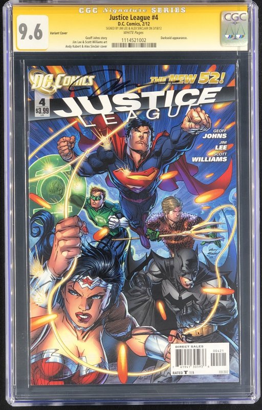 Justice League #4 (DC Comics, 1987), CGC 9.6 graded comic book, Signature Series label — front cover in its holder