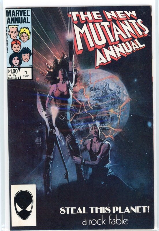 New Mutants #1 (Marvel Comics, 1985), raw comic book in VF+ 8.5 condition — front cover