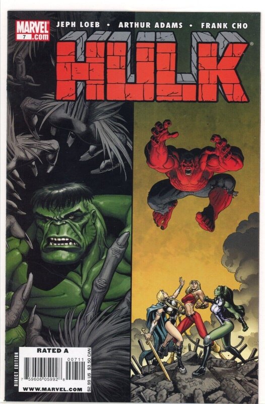 Hulk #7 (Marvel Comics, 2008), raw comic book in NM- 9.2 condition — front cover