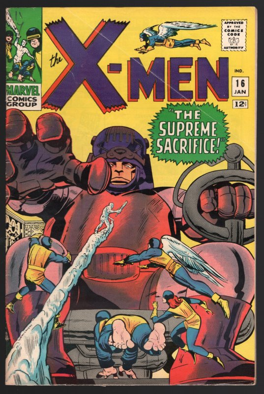 X-Men #16 (Marvel Comics), raw comic book in VG 4.0 condition — front cover
