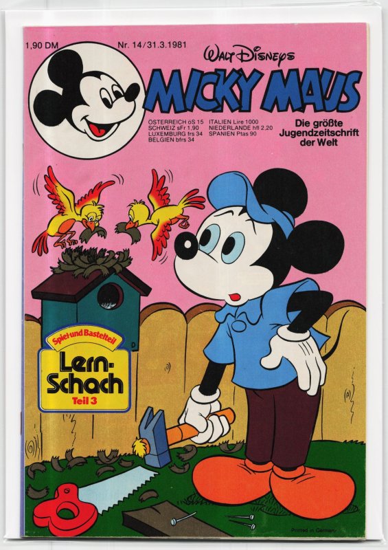 Micky Maus #14 (1981), raw, ungraded comic book — front cover