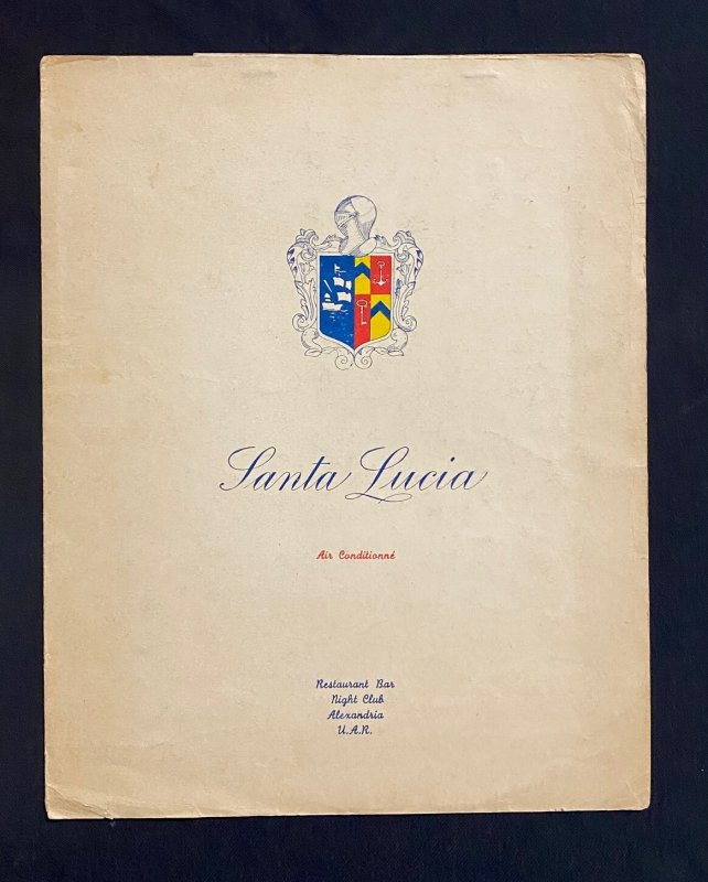 Santa Lucia Restaurant Menu Alexandria English / Arabic, raw, ungraded comic book — front cover