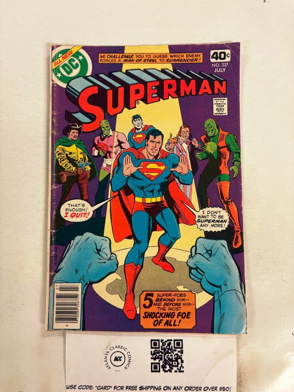 Superman #337 (DC Comics), raw comic book in GD condition — front cover