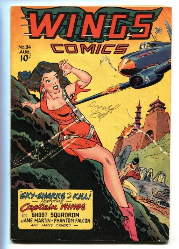 Wings Comics #84 (Fiction House, 1947), raw, ungraded comic book — front cover