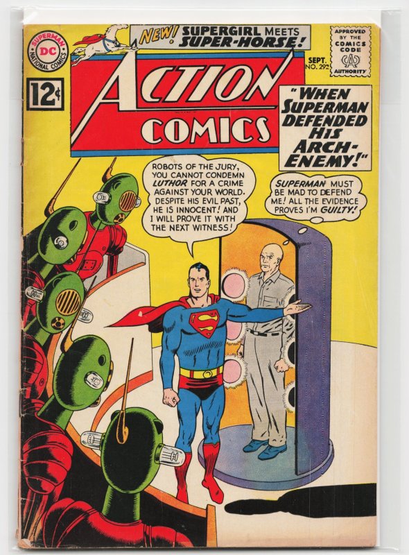 Action Comics #292 (DC Comics, 1962), raw, ungraded comic book — front cover