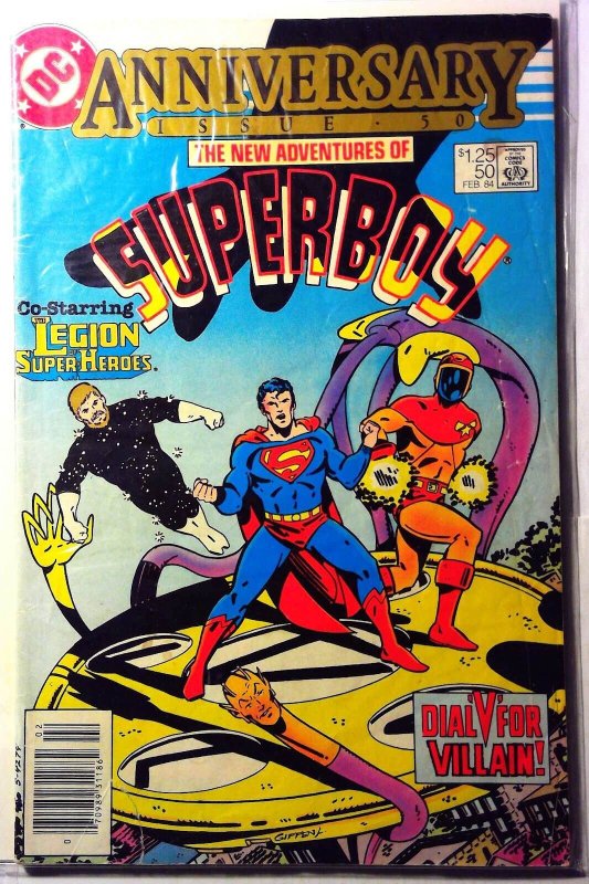 New Adventures of Superboy #50 (DC Comics, 1984), raw, ungraded comic book — front cover
