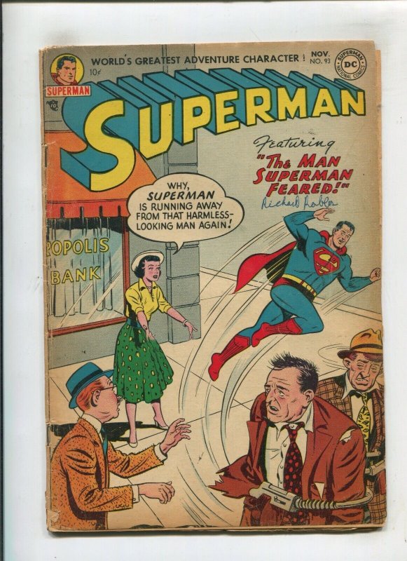 Superman #93 (DC Comics, 1954), raw comic book in 2.5 condition — front cover