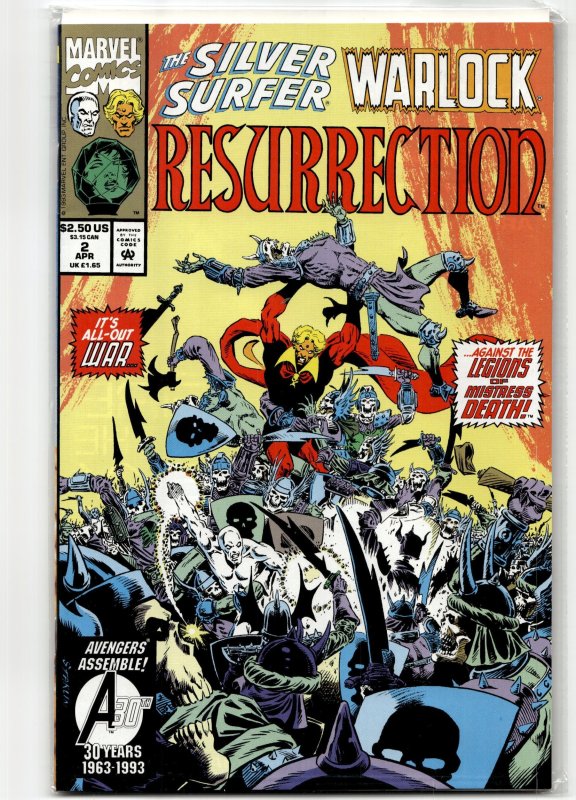 Silver Surfer/Warlock: Resurrection #2 (Marvel Comics, 1993), raw, ungraded comic book — front cover