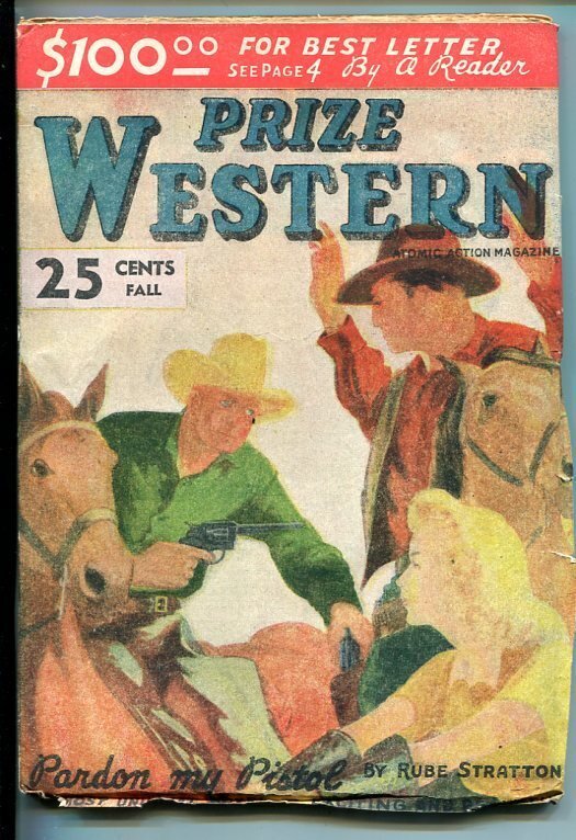 Pulp: Prize Western #1 (1946), raw, ungraded comic book — front cover
