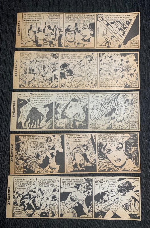 1980's Superman George Tuska 6.5x2" Newspaper Daily Strips Vg/vg+ LOT of 484 (1980), raw comic book in VG 6.5 condition — front cover
