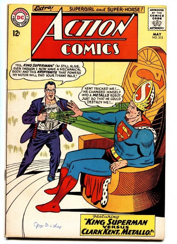 Action Comics #312 (DC Comics, 1964), raw comic book in VF- condition — front cover