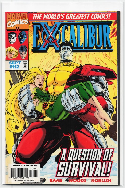 Excalibur #112 (Marvel Comics, 1997), raw, ungraded comic book — front cover