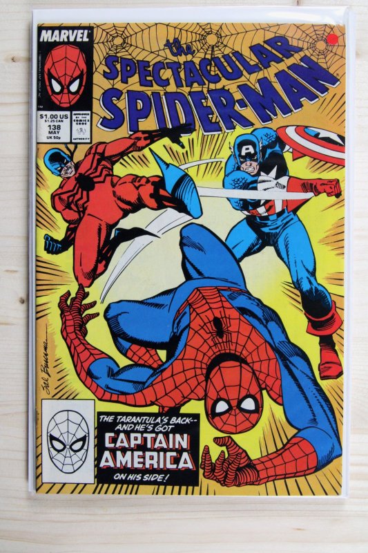 The Spectacular Spider-Man #138 (Marvel Comics, 1988), raw comic book in VF+ 8.5 condition — front cover