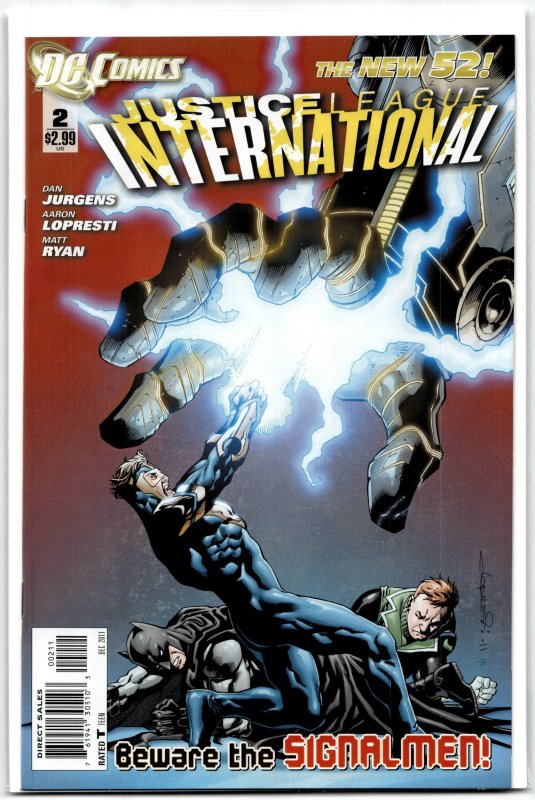 Justice League International #2 (DC Comics, 2011), raw, ungraded comic book — front cover