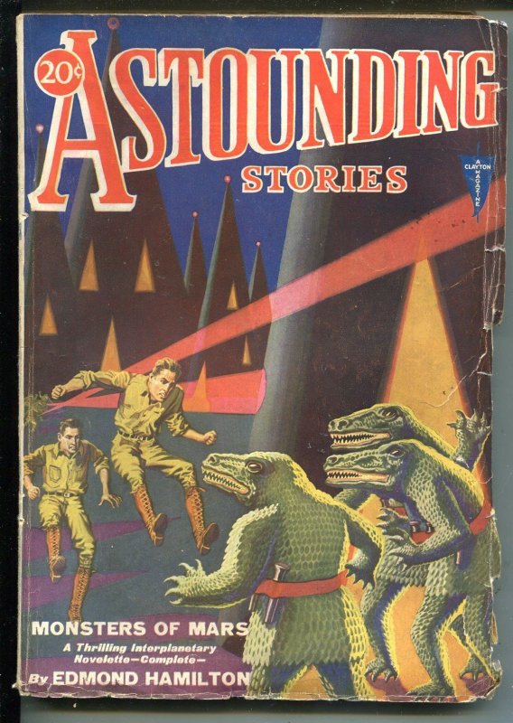 Pulp: Astounding Stories 04/1931-Clayton-Alligator MEN-HAMILTON-CUMMINGS-vg+, raw, ungraded comic book — front cover