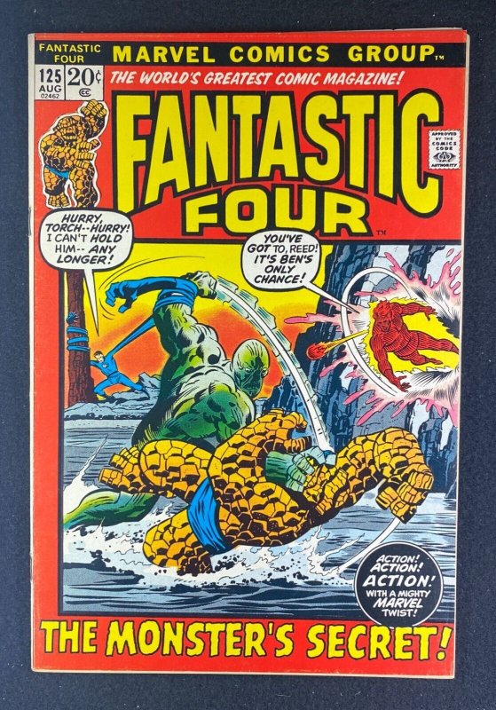 Fantastic Four #125 (Marvel Comics, 1961), raw comic book in VF+ 8.5 condition — front cover