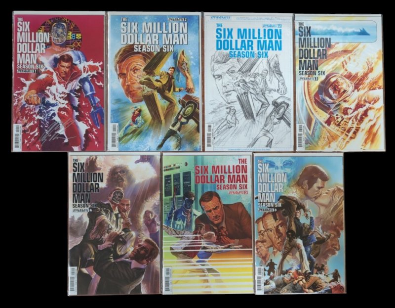 Six Million Dollar Man #1-6 + #2 Variant Season Six Signed Silver Alex Ross COA, raw, ungraded comic book — front cover