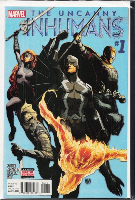 Uncanny Inhumans #1 (Marvel Comics, 2015), raw, ungraded comic book — front cover
