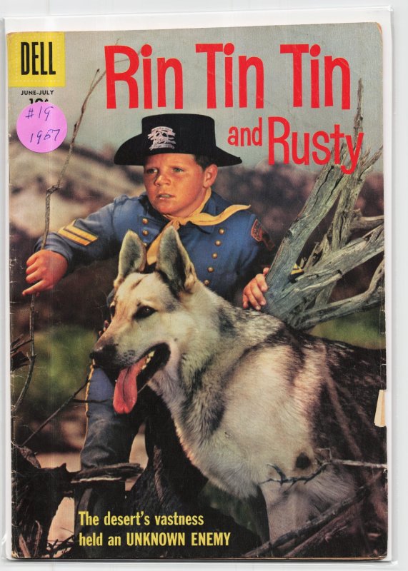 Rin Tin Tin #19 (Dell, 1957), raw, ungraded comic book — front cover