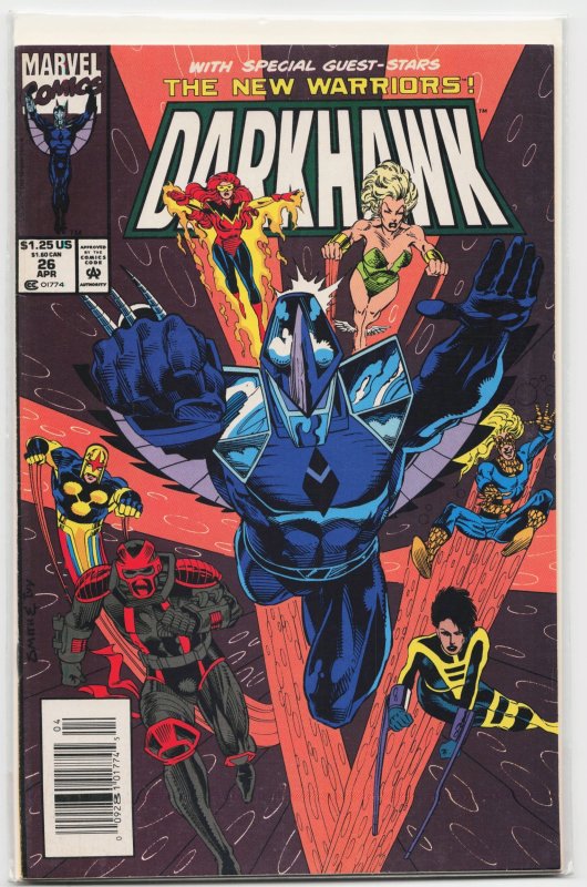 Darkhawk #26 (Marvel Comics, 1993), raw, ungraded comic book — front cover