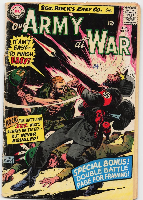 Our Army at War #157 (DC Comics, 1965), raw, ungraded comic book — front cover