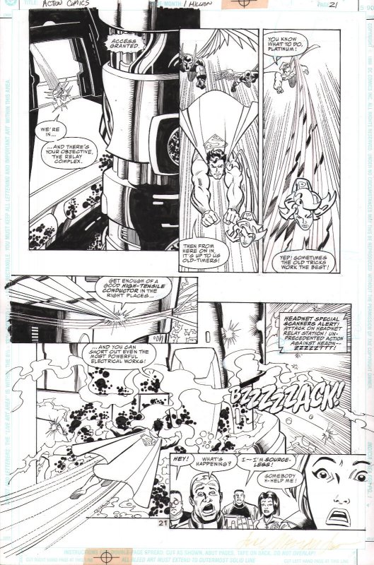 Action Comics #1000000 P.21 - Superman - Art by Ron Lim & Jose Marzan Jr. - 1998 (DC Comics, 1998), raw, ungraded comic book — front cover