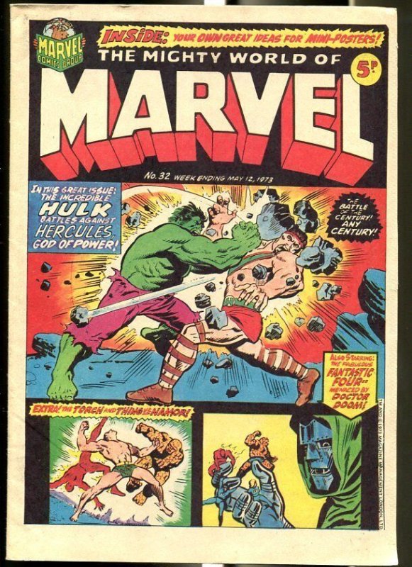Mighty World of Marvel #32 (Marvel Comics), raw comic book in FN condition — front cover