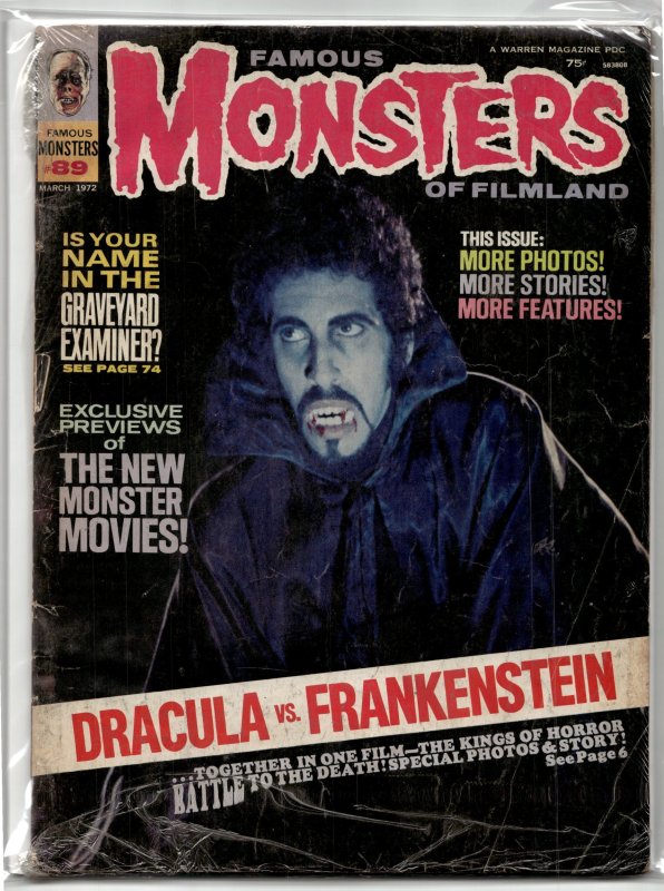 Famous Monsters of Filmland #89 (1972), raw, ungraded comic book — front cover