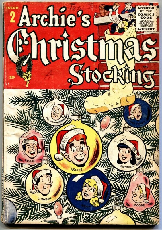 Archie's Christmas Stocking #2-1955-Betty and Veronica-1955-Golden-Age (Archie Comics, 1955), raw, ungraded comic book — front cover