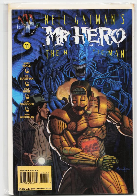 Mr. Hero the Newmatic Man #11 (Big Entertainment, 1995), raw, ungraded comic book — front cover