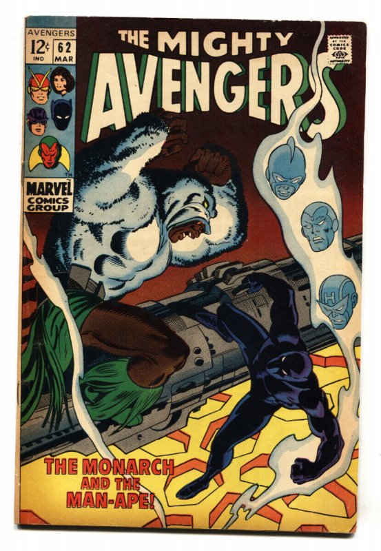 Avengers #62 (Marvel Comics, 1969), raw comic book in FN condition — front cover