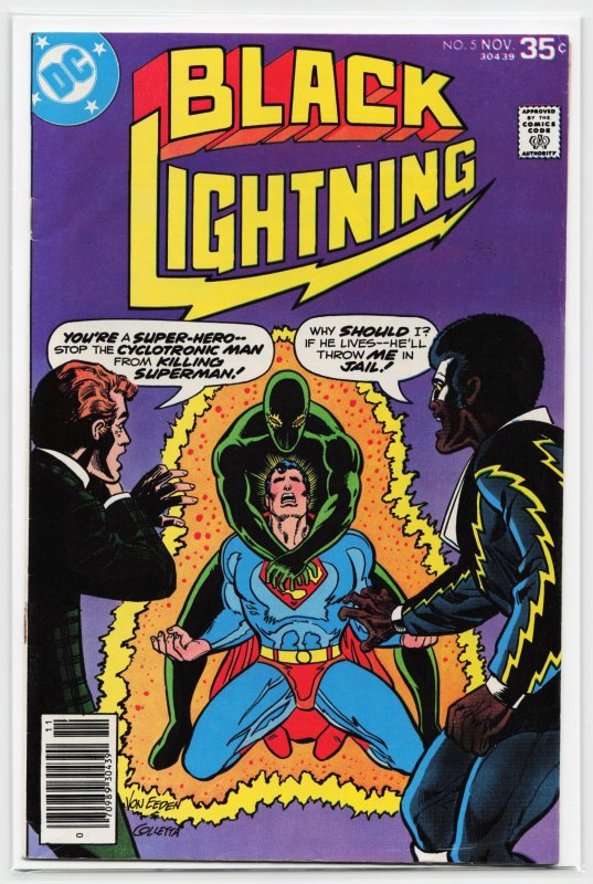 Black Lightning #5 (DC Comics, 1977), raw, ungraded comic book — front cover