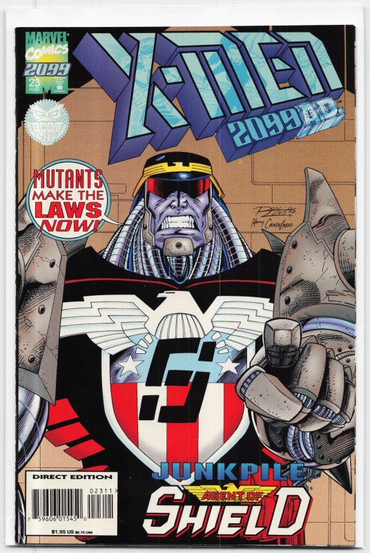 X-Men 2099 #23 (Marvel Comics, 1995), raw, ungraded comic book — front cover