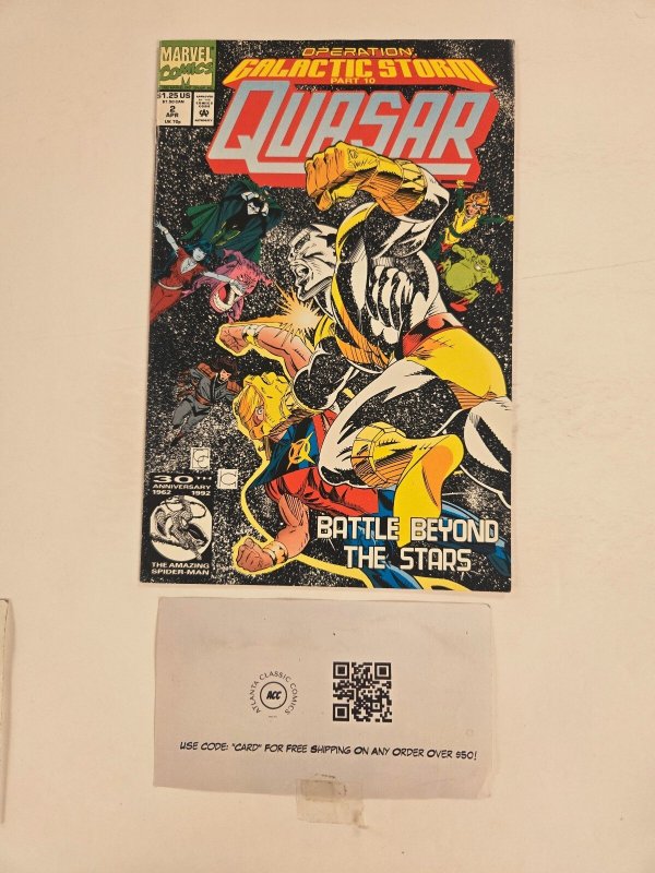 Quasar #2 (Marvel Comics, 1989), raw comic book in NM condition — front cover