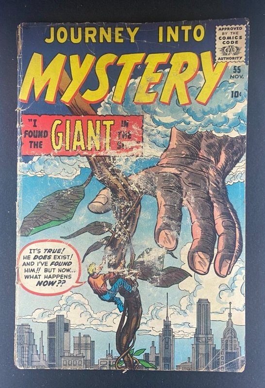 Journey into Mystery #55 (Marvel Comics, 1952), raw comic book in GD- 1.8 condition — front cover