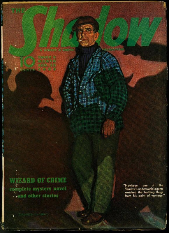 Pulp: Shadow 1939 Aug 15-Rare Pulp-High Grade-Street & Smith VF (1939), raw comic book in VF condition — front cover