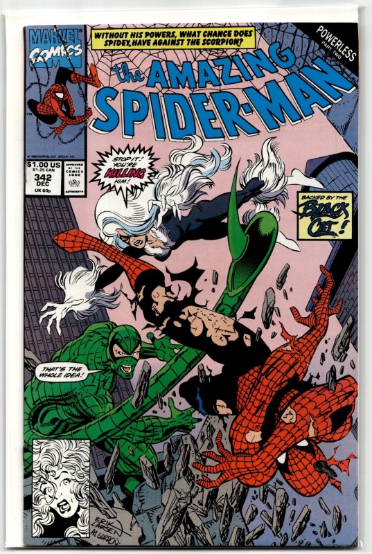 The Amazing Spider-Man #342 (Marvel Comics, 1990), raw, ungraded comic book — front cover