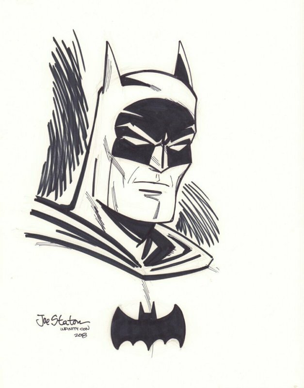 Batman Bust Commission - 2018 Signed art by Joe Staton (2018), raw, ungraded comic book — front cover