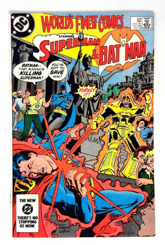 World's Finest Comics #308 (DC Comics, 1984), raw comic book in NM- condition — front cover