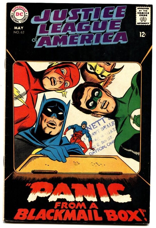 Justice League of America #62 (DC Comics, 1968), raw comic book in VF condition — front cover